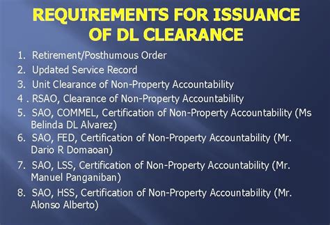 DL Clearance Requirements .